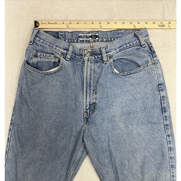 Vintage 90's Gap Denim Best Basics Loose Fit Light Wash Jeans Men's Size 35x30 - Picture 5 of 10